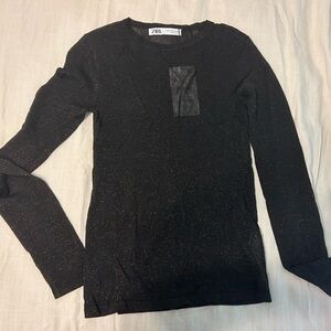 NWT Sheer Sparkly Zara Long Sleeve